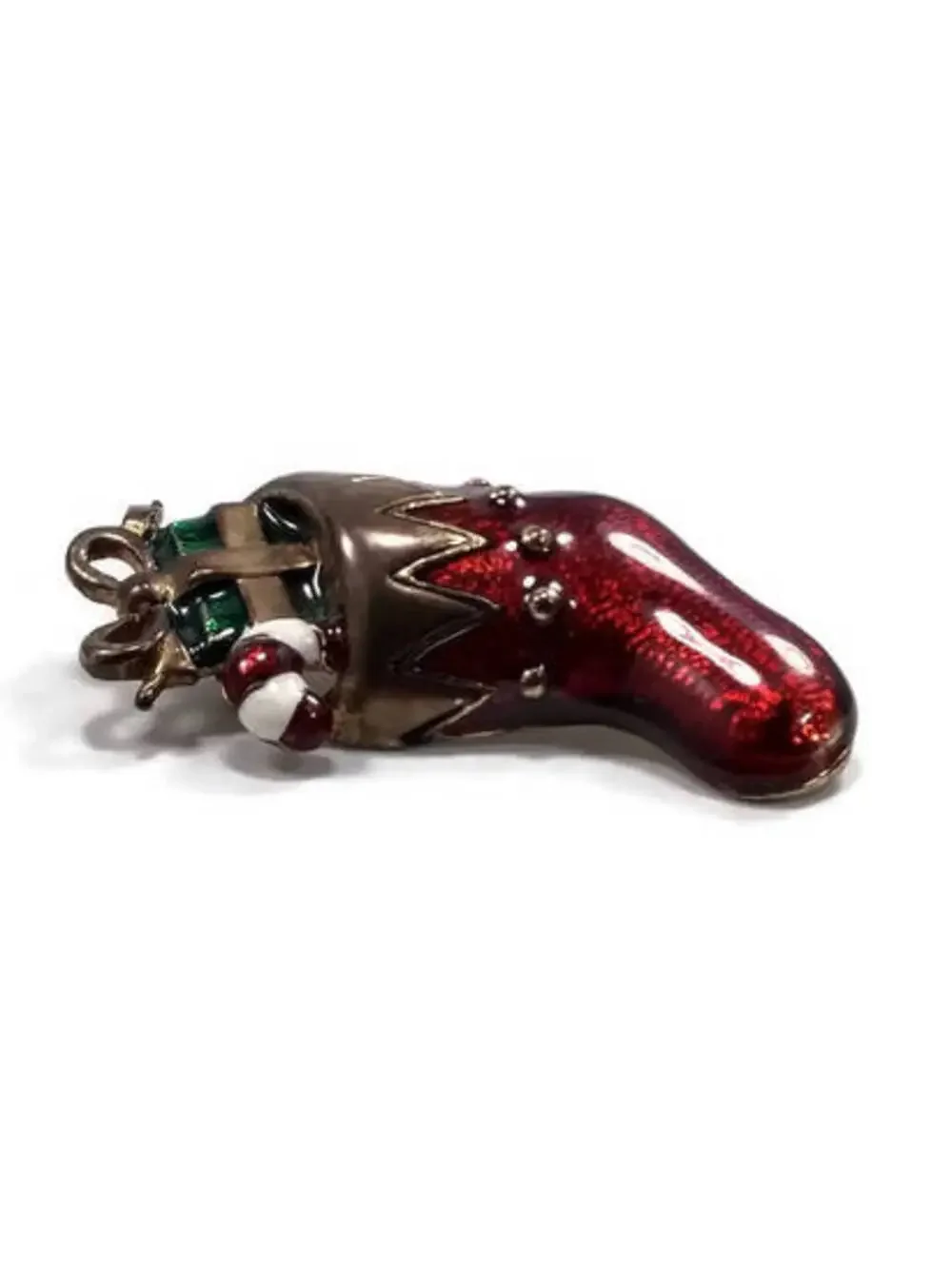 Vintage Christmas Stocking Brooch.